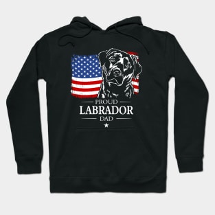 Proud Labrador Dad American Flag patriotic dog Hoodie